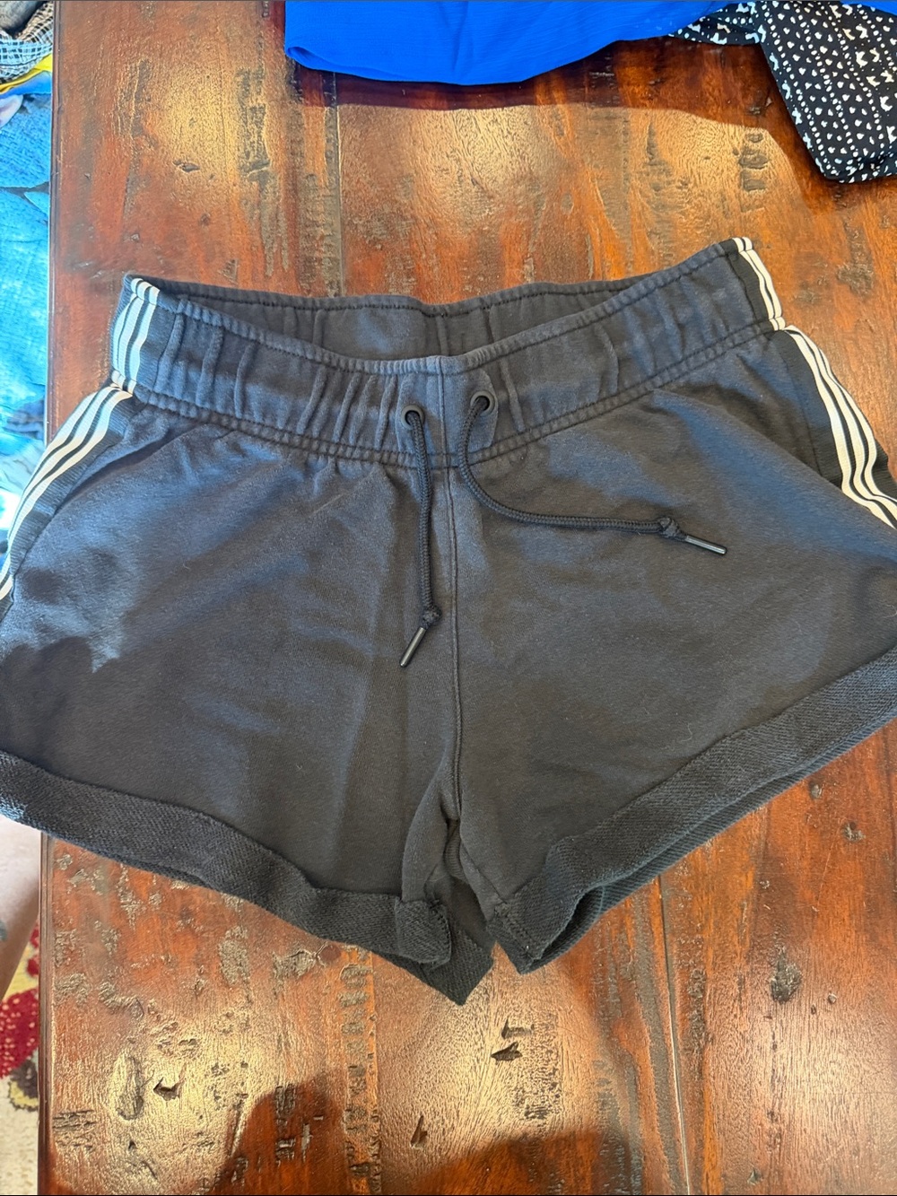 adidas Black Women's Athletic Shorts with White Side Stripes